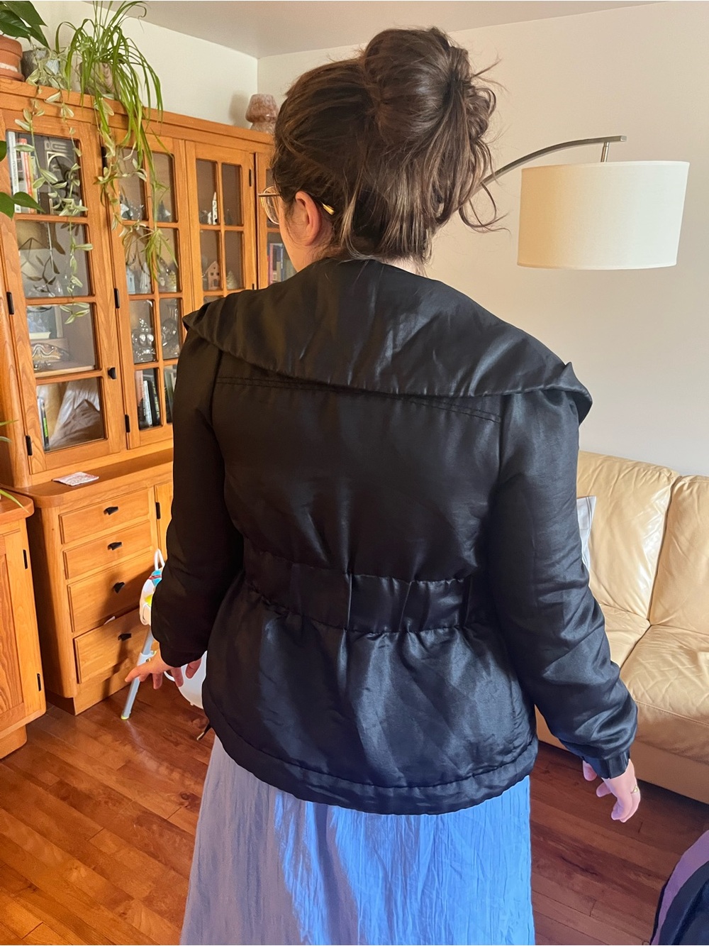 French Connection Black Zip-Front Puffer Jacket - Picture 2 of 3